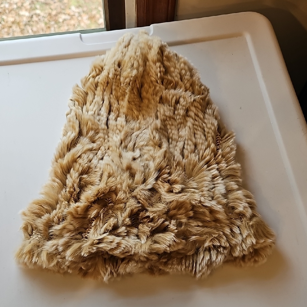 Saks Fifth Avenue Tan Faux Fur Hat
